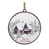 Woodland Winter Cabin Disc Ornament (Set of 12) - 2 of 3