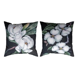 Magnolia and Dogwood Floral Climaweave Pillow – 18 Inch Square by Manual Woodworkers and Weavers - 1 of 3