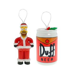 The Simpsons Homer Simpson and Duff Beer Tree Ornaments 2ct - 1 of 4