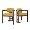 Wooden Dining Chairs Set Of 2,Indoor Velvet Fabric Upholstered Wood Dining Chair,Kitchen Dining Chair With Rubberwood Frame-Coolbibila - 3 of 4