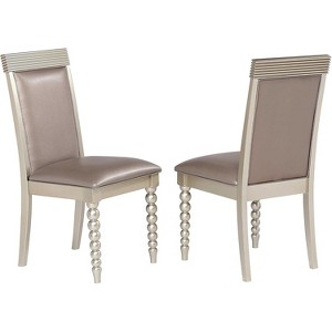 Kings Brand Furniture – Hamlin Upholstered Dining Room Chair - Set of 2 - Champagne - 1 of 3