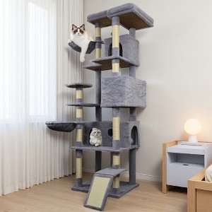 BABYYER Multi-Level Cat Tower, 84.6" Large Cat Tree with Ramp, Condos and Scratching Posts, Durable Pet House Furniture for Indoor Cats - 1 of 4