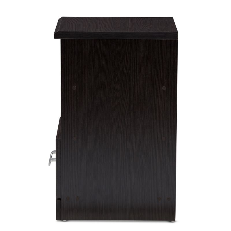 Odelia Modern and Contemporary Finished 1 Drawer Nightstand Dark Brown - Baxton Studio, 5 of 11
