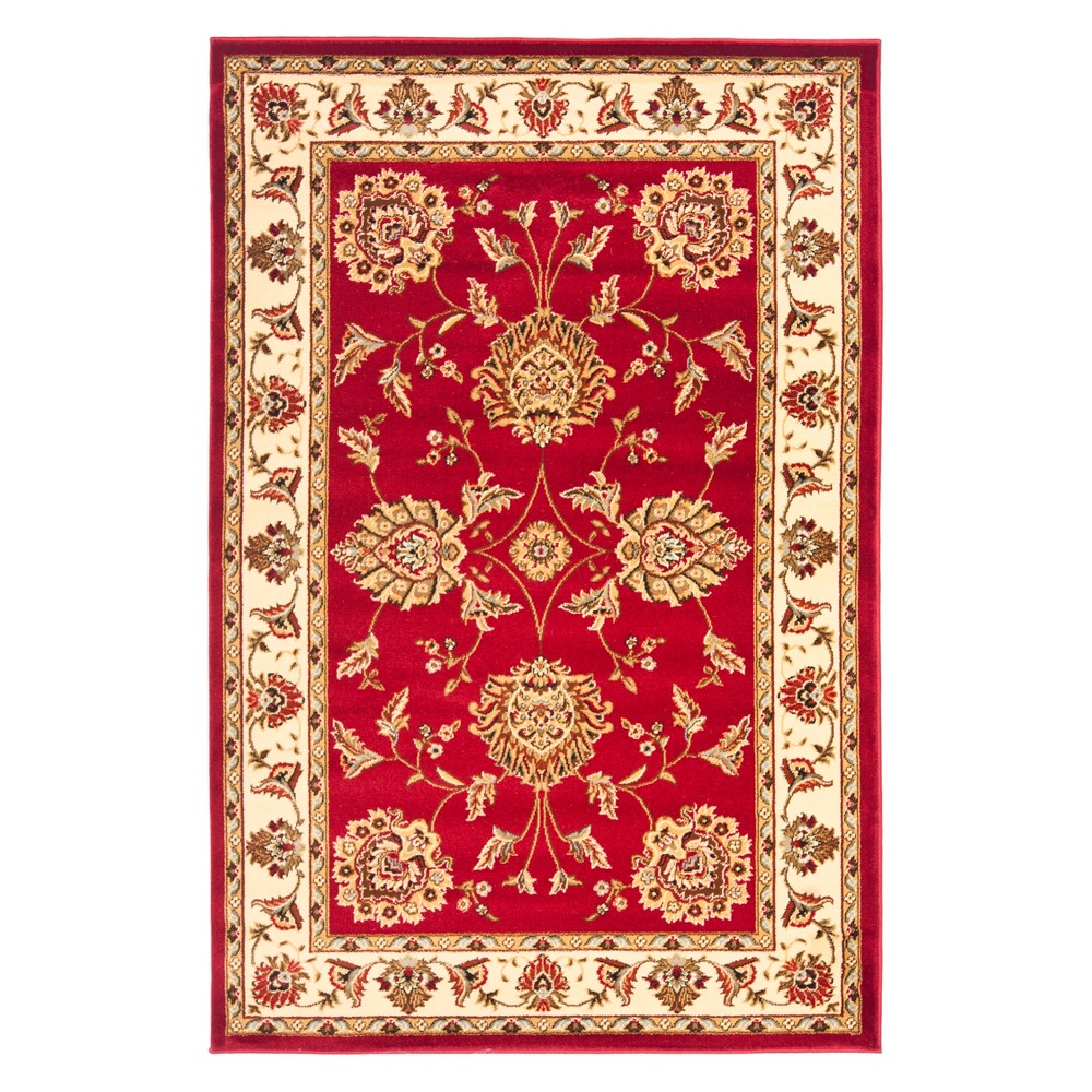 4'x6' Susana Floral Loomed Rug Red/Ivory - Safavieh