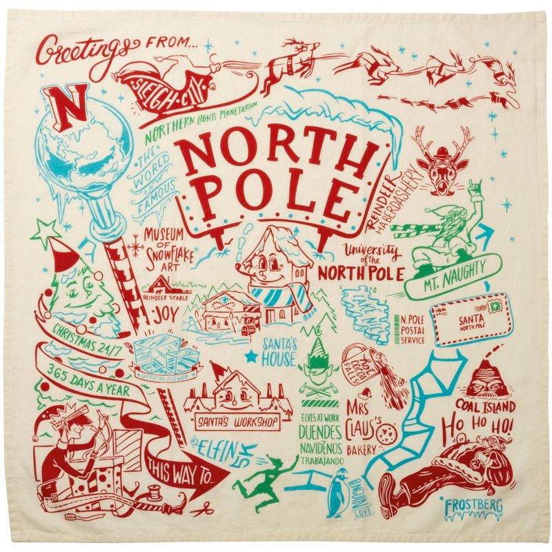 28.0 Inch North Pole Dish Towel 100% Cotton Kitchen Clean Up Kitchen Towel, 1 of 4