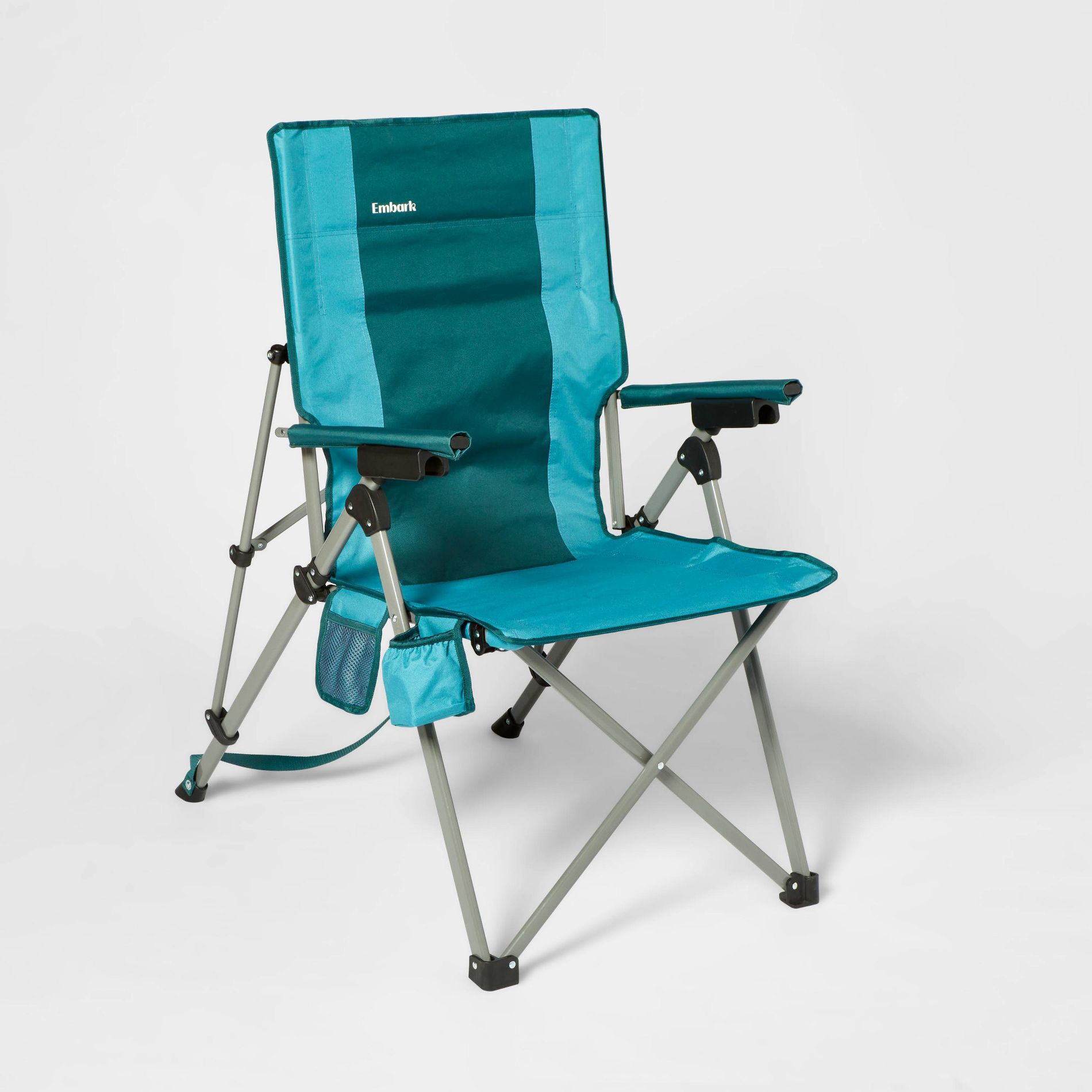 3 Position Tension Recliner Outdoor Portable Camp Chair Green - Embark™: High Backs, Steel Frame
