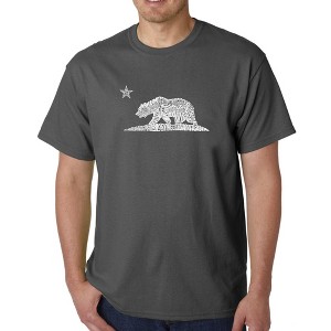 LA Pop Art Men's Word Art T-shirt - California Bear - 1 of 4