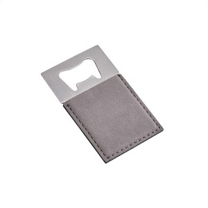 Slickblue 3.5" Leatherette & Stainless Steel Bottle Opener, Available in Navy, Black, Grey & Caramel - 1 of 2