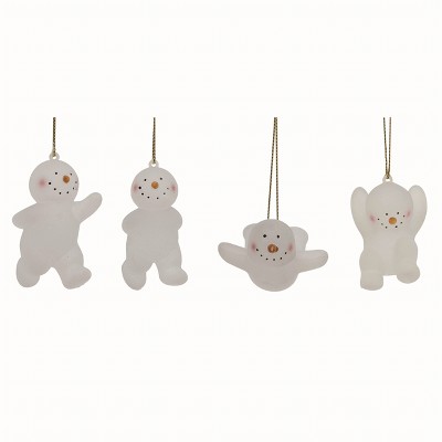 Transpac Acrylic Snowman Ornament Set of 4 Christmas Home Decorations