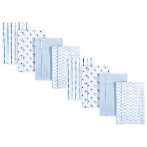 Hudson Baby Boys and Girls Cotton Poly Flannel Burp Cloths 8-Pack, One Size - 1 of 1
