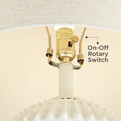 Hopewell White Resin Table Lamp with Linen Shade