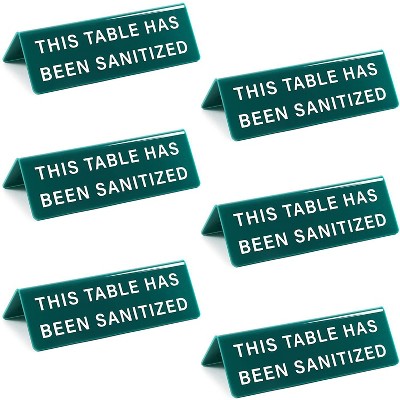 Stockroom Plus 6 Pack Green Tent Cards, This Table Has Been Cleaned Signs, 2" x 6"