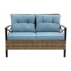 Sapphtopaz Outdoor Patio Furniture Set Wicker Woven Patio Conversation Chairs with Cushions and Glass Coffee Table for Backyard, Garden, Terrace - 4 of 4