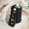 Tribesigns Solid Wood Round End Table, 4-Drawer Nightstand for Bedroom, Vintage Bedside Table for Small Spaces, Living Room, No Assembly Needed - 3 of 4