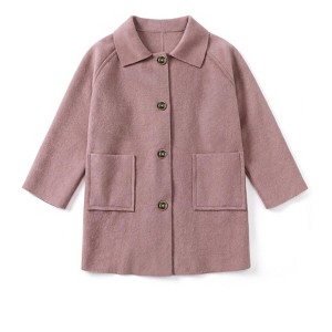 INSPIRE CHIC Girls Winter Overcoat Single Breasted Collared Knee