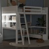 Full Size Loft Bed with L-Shaped Multi-Storage Desk, LED light and USB Charging Station - ModernLuxe - 3 of 4