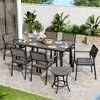 Pamapic 8-Piece Aluminum Outdoor Patio Dining Set with Rectangle Table, Small Side Table and 6-Stackable Chairs - 2 of 4