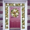 6FT Christmas Garland with Lights,Prelit Artificial Garland for Mantle with Timer 20 LED Lights Magnolia Gold Ornaments,for Stairs Railing Decoration - 2 of 4