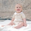 Hope & Henry Layette Baby Short Sleeve Peter Pan Collar Sweater Romper, Infant - 4 of 4
