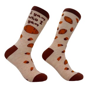 Crazy Dog T-Shirts Women's I Yam Who I Yam Socks Funny Cute Yams Thanksgiving Lovers Footwear - 1 of 4