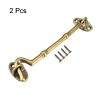 Unique Bargains Brass Cabin Eye Latch Gate Door Swivel Hook with Mounting Screws 2 Pcs - 3 of 4