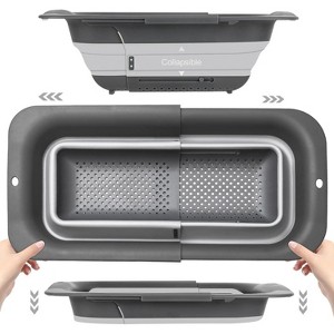 Collapsible Colander Strainer, Expandable Over the Sink Colander for Kitchen, Adjustable Silicone Sink Strainer - 1 of 4