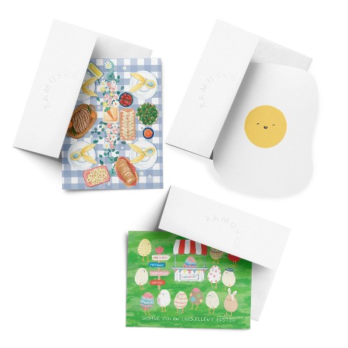 Easter/Spring Assorted Greeting Card Pack (3ct) "Eggcellent Easter, Easter Brunch, Egg Card" by Ramus & Co - image 1 of 4