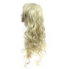 Unique Bargains Women Curly Human Hair Wigs with Wig Cap 650g - 3 of 4