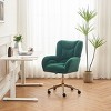 Modern Tufted Office Chair with Teddy Fabric and Adjustable Swivel Base for Home Office-3irtyhousy - 3 of 4