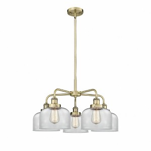 Bell - 5 Light Stem Hung Chandelier In Art Deco Style-14.75 Inches Tall and 26 Inches Wide - 1 of 1