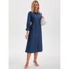 INSPIRE CHIC Women's Denim Midi Casual Ruffle Long Sleeve Jean Button Down Shirt Dress - 2 of 4