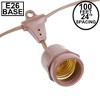 Novelty Lights 100 Feet Heavy Duty Light Strings and Sets with 50 Suspended E26 Sockets, Brown Wire PVC Stringer, 24" Spacing, Non-Connectable - 2 of 4