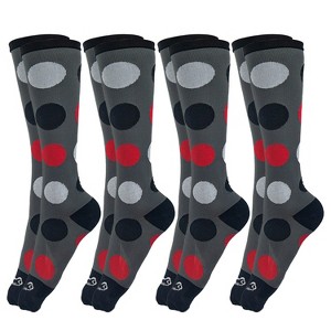 Bison Life Over The Calf Graduated Compression Socks (12-15 mm/Hg), Anti-Fatigue, Fits Women & Men, One Size - 4 Pairs - 1 of 4