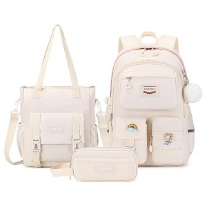 Kawaii Girls Backpack for School with Convertible Shoulder Tote Bag, Cute Teenage Multiple Pockets Backpack for Primary, Elementary High School - 1 of 4