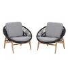 PE Rattan Boho Outdoor Lounge Chair with Deep Seating Cushion, 32" UV Resistant Patio Chair-3irtyhousy - 2 of 4