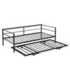 NicBex Twin Size Daybed 78" L Modern Metal Bed Frame with Adjustable Trundle for Bedroom, Living Room, No Box Spring Required - 3 of 4