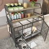 LAOTIES Large Rolling Pet Cage with Feeding Drawer And Storage Rack,Indoor Crate with Stainless Steel Bowls - 3 of 4
