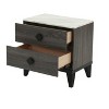Vynxaria Rustic Accent Nightstand - Dark Gray Oak, Faux Marble Top, Wood Body, 23" x 15" x 23"H, Bedroom Essential - 2 of 4