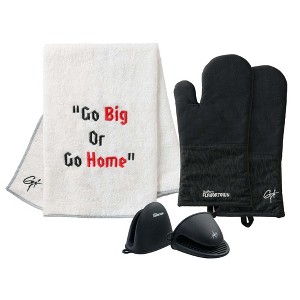 5-Piece Kitchen Essentials Bundle: 2 Flame Oven Mitts, 2 Flame Pinch Mitts and Towel - 1 of 4