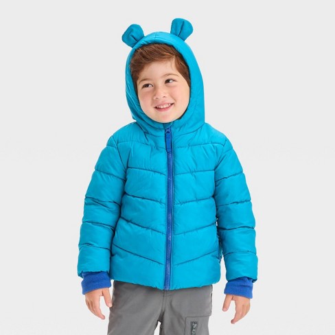 Trolls Toddler Girls’ Iridescent Puffer Jacket with Hood, Sizes 2T- 5T