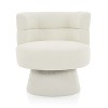 PAGED Modern Swivel Accent Chair, Fabric Barrel Club Chair with Nailhead Trims, Living Room Chair for Bedroom, No Assembly Required - 2 of 4