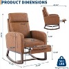 Rocking Chair Nursery with Foot Rest, Modern PU Upholstered Reading Glider Rocker Accent Armchair with High Backrest - 2 of 4