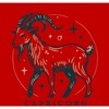 Capricorn Zodiac Sign Adult Crew Neck Short Sleeve Tee - 2 of 2
