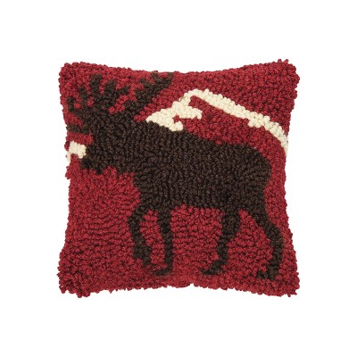 C&F Home 8" x 12" Moose Mountain Hooked Petite Throw Pillow