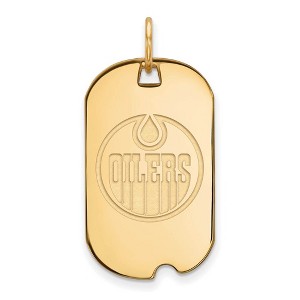 Black Bow Jewelry 14k Yellow Gold Plated Sterling Silver Edmonton Oilers NHL Pendant - 1 of 3