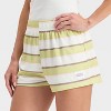 Women's Striped Mesh Graphic Shorts - Green - 4 of 4