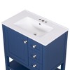 NicBex 30" Bathroom Vanity with Resin Sink, Bathroom Cabinet Storage with 1 Spacious Cabinet, 2 Drawers, and 1 Open Shelf for Bathroom, Blue - 3 of 4