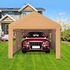10x20 FT Carport, Heavy Duty Car Canopy with Removable Sidewalls, Doors and Ventilated Window, Portable Garage, Waterproof and UV Protection Garage - 3 of 4