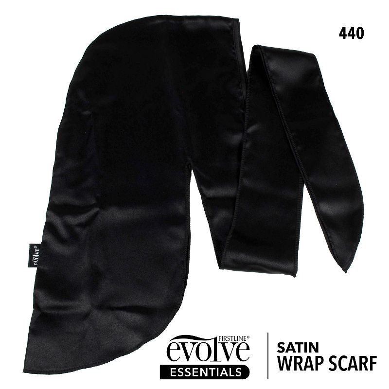 Evolve Products Satin Wrap Scarf - Black, 3 of 5