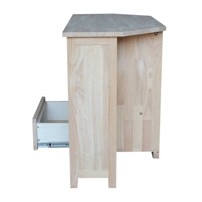 Elegant Solid Hardwood Corner TV Stand with Adjustable Shelves - Brown